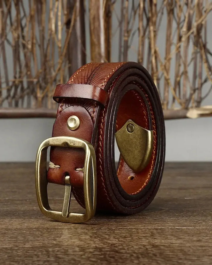 Adam | Embossed Leather Belt