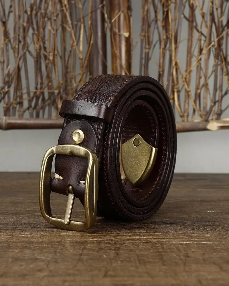 Adam | Embossed Leather Belt