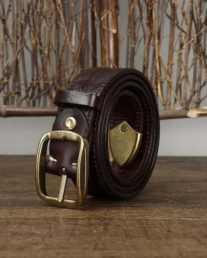 Adam | Embossed Leather Belt