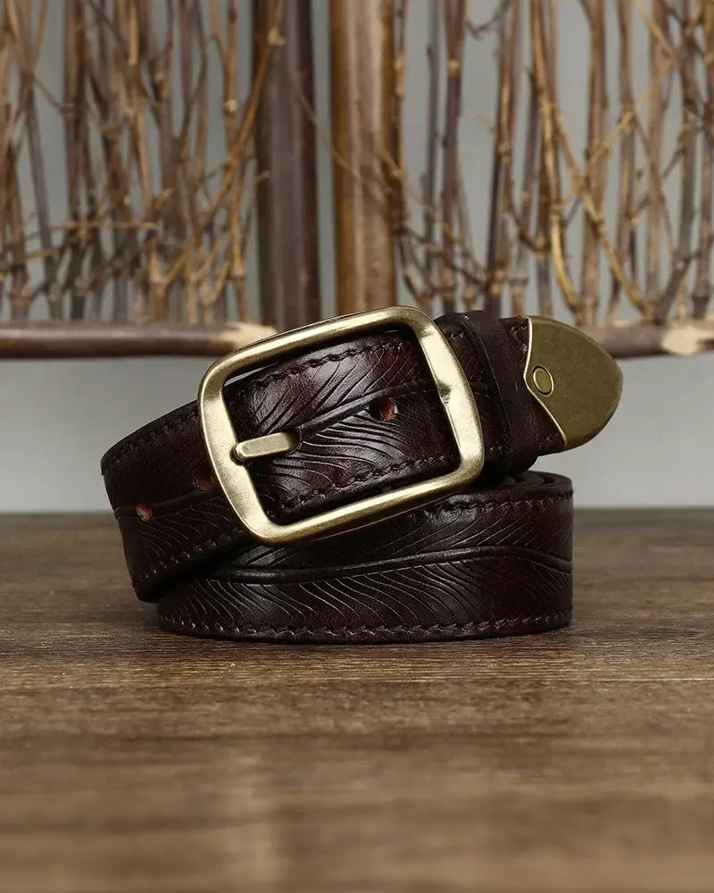 Adam | Embossed Leather Belt