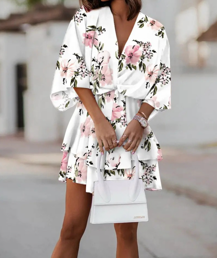 Valeria | Boho Floral Mini Dress