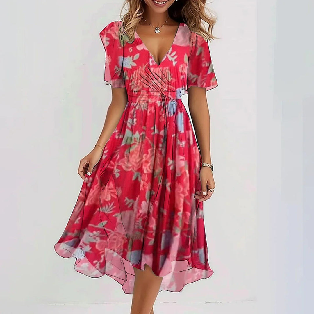 Lina | Elegant Short Sleeve Dress
