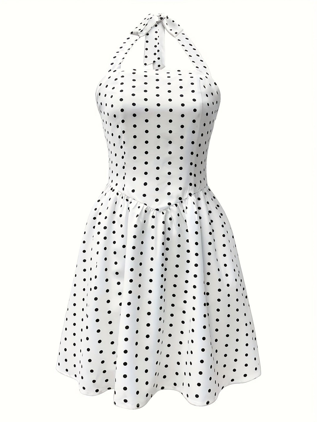 Vivienne | Polka Dot Halter Mini Dress