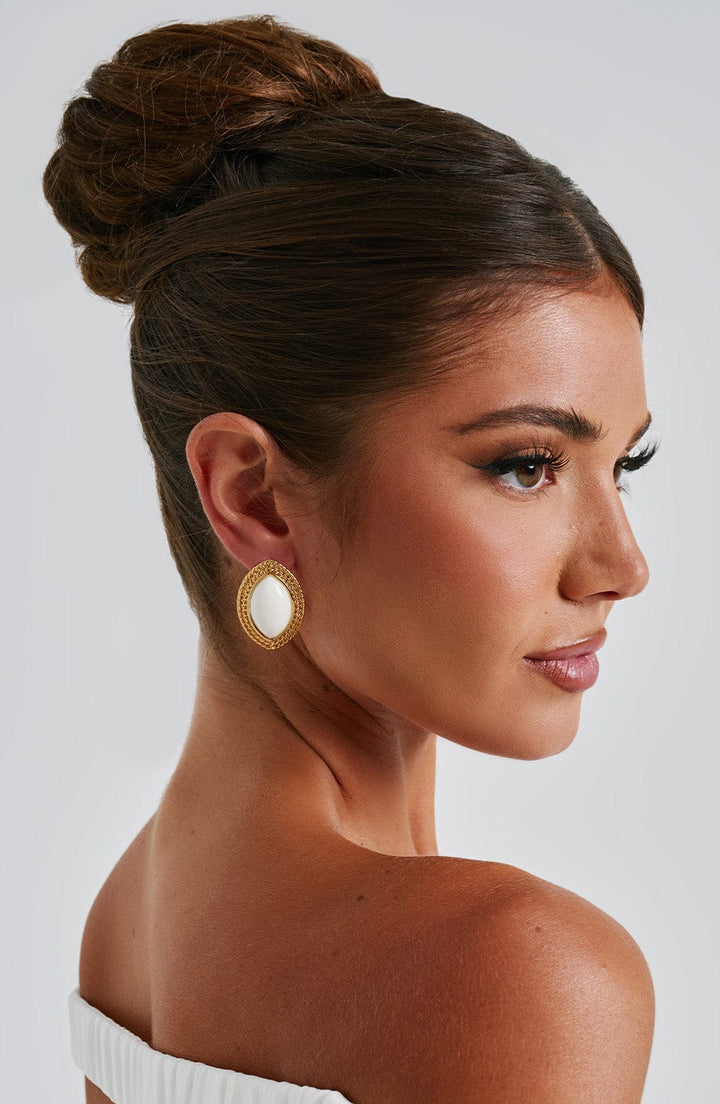 Azra | Ivory/Gold Earrings