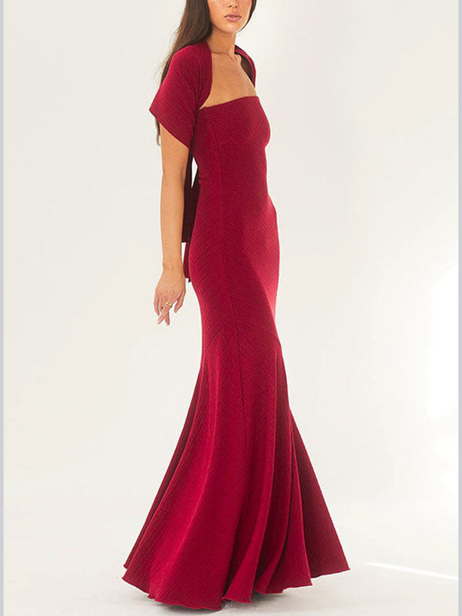 Adriana | Strapless One-Shoulder Fishtail Maxi