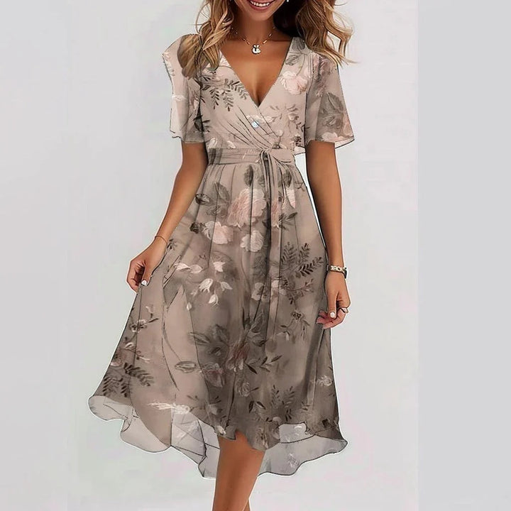Lina | Elegant Short Sleeve Dress