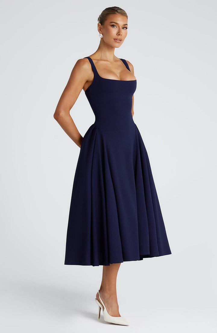 Betty | Navy Midi Dress