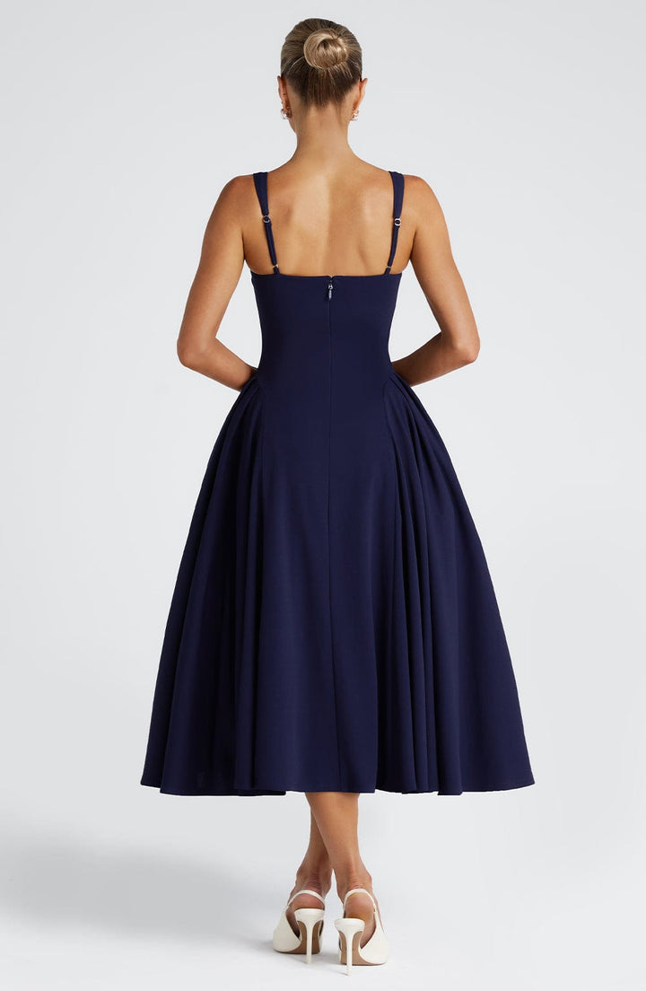 Betty | Navy Midi Dress