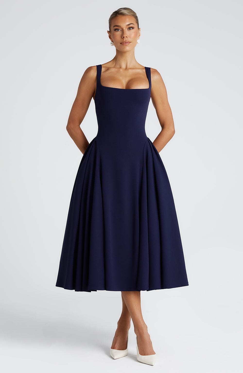 Betty | Navy Midi Dress