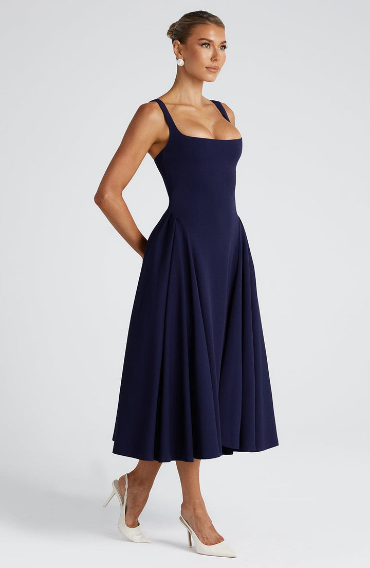 Betty | Navy Midi Dress