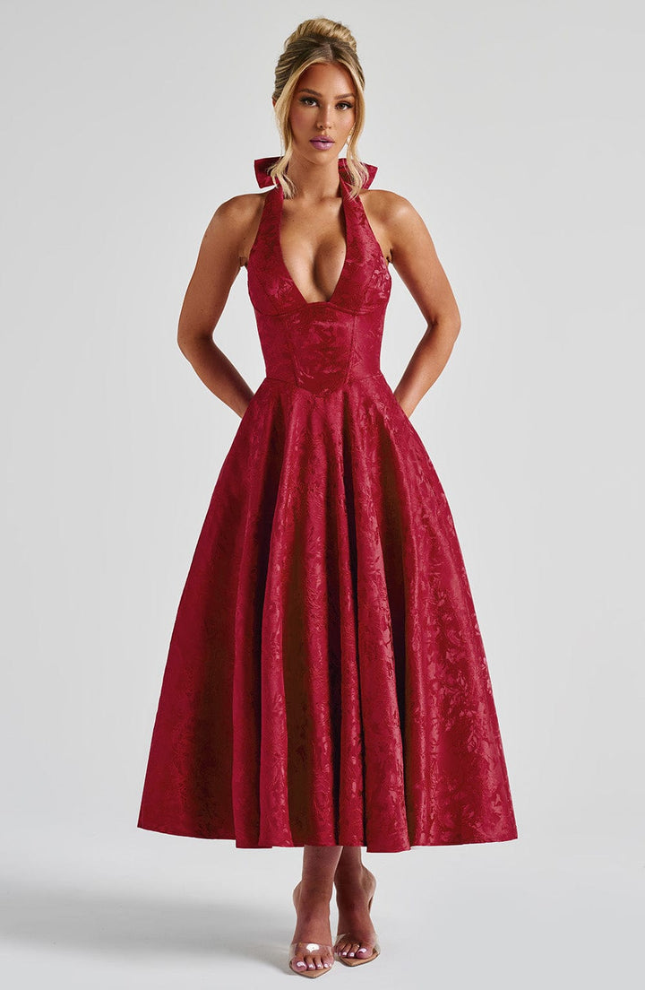 Effie | Red Midi Dress