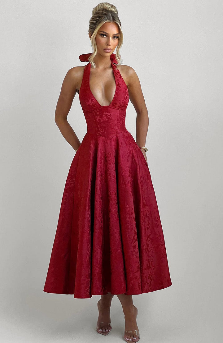 Effie | Red Midi Dress