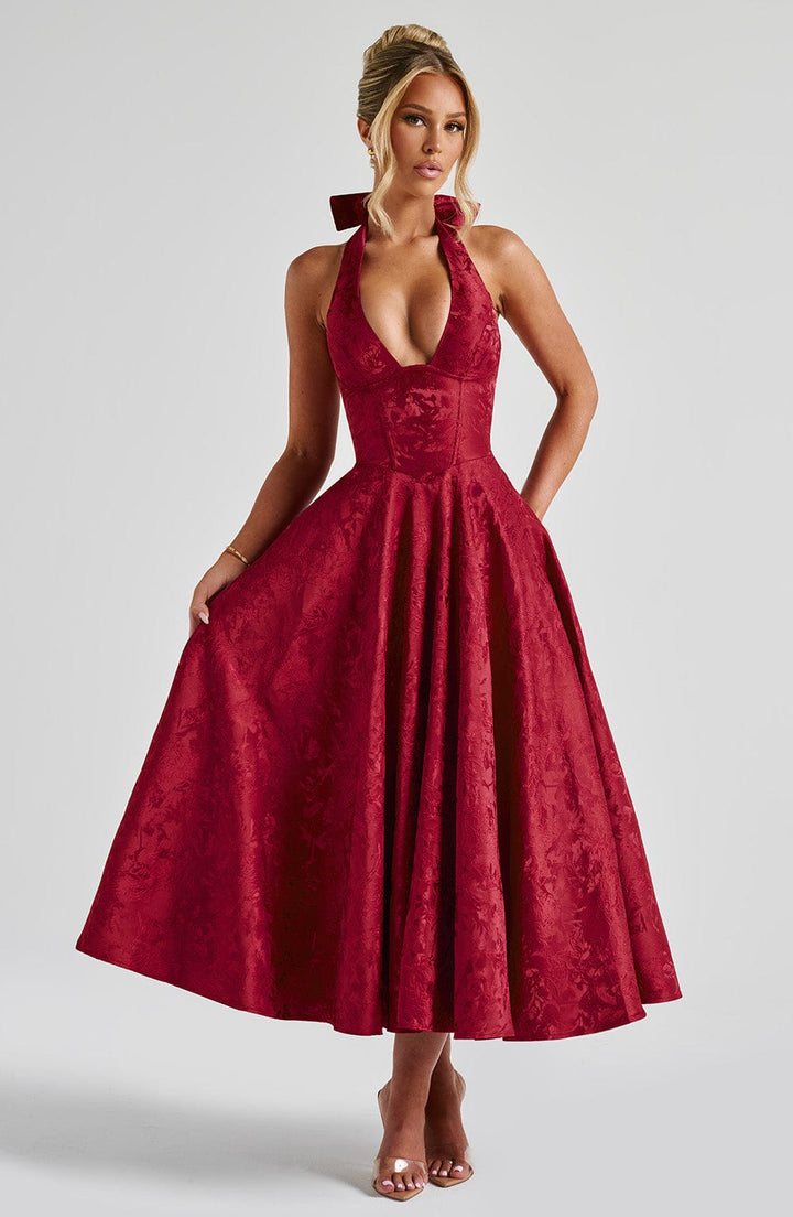 Effie | Red Midi Dress