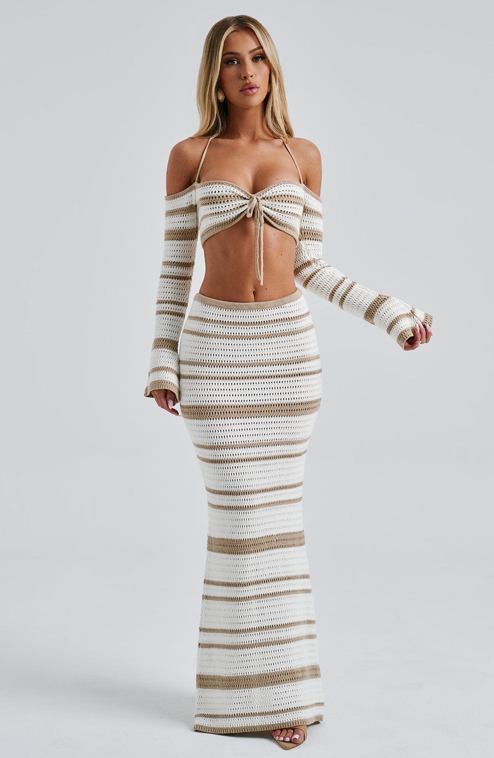 Georgia | Beige/White Top