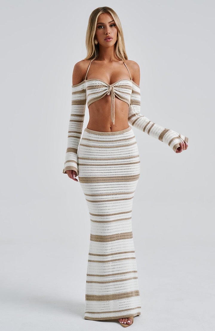 Georgia | Beige/White Top