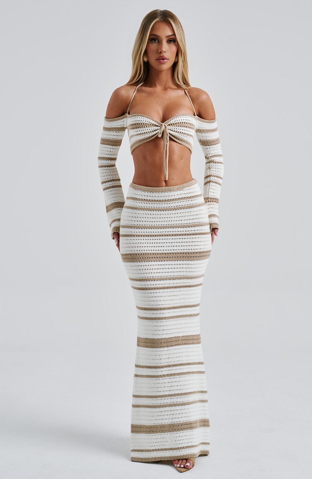 Georgia | Beige/White Top