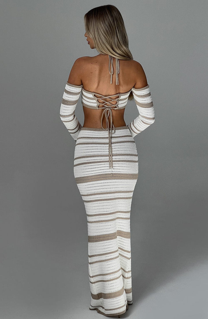 Georgia | Beige/White Top
