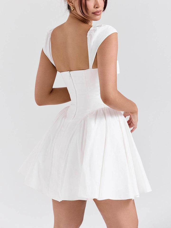 Mireille | V-Neck Pleated Mini Dress
