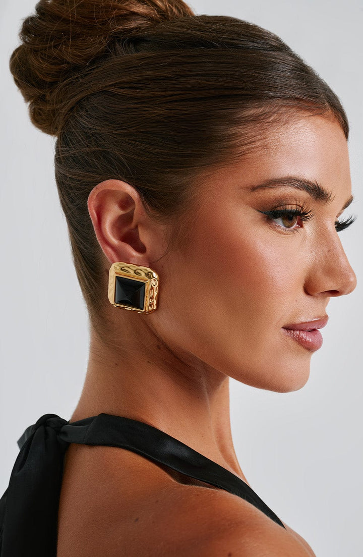 Kennedy | Black/Gold Earrings