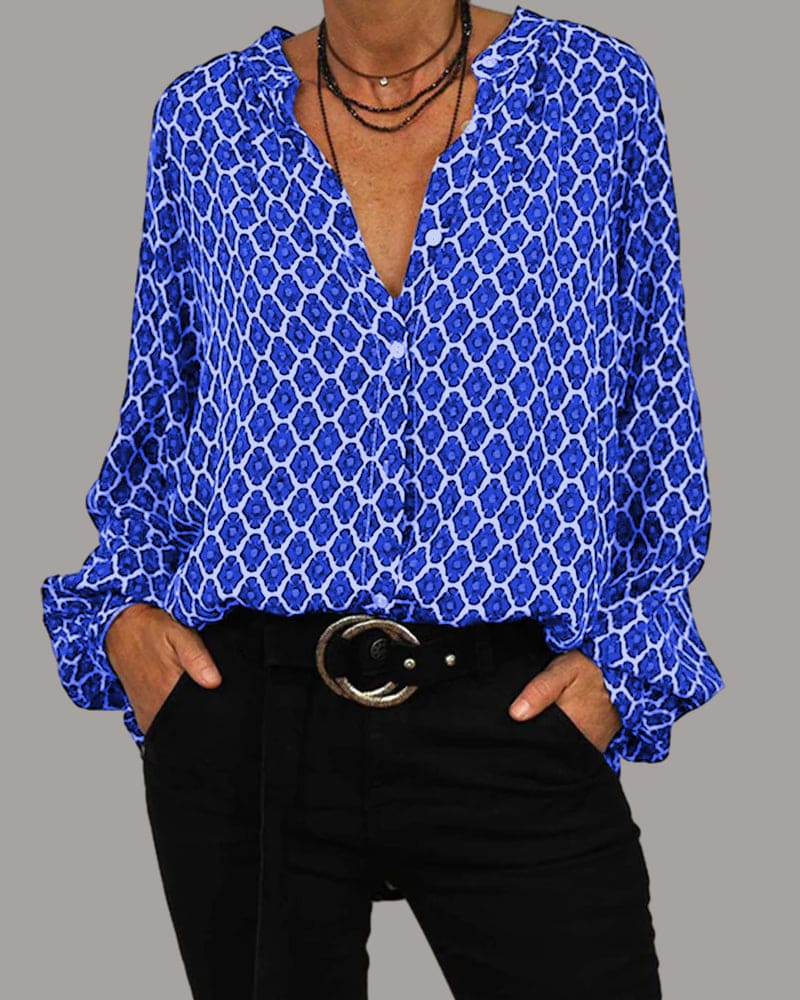 Ursula | Relaxed V-Neck Midi Shirt