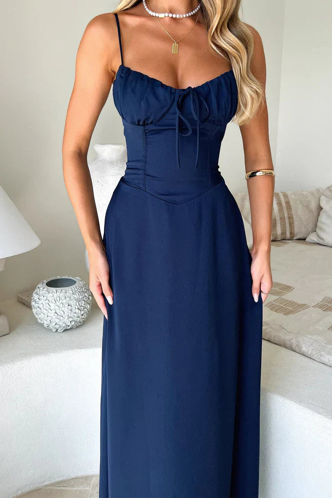 Corina | Lace-Up Maxi Dress