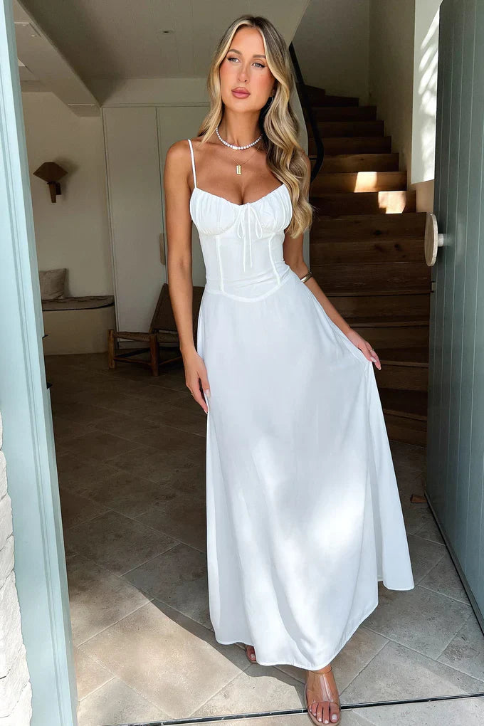 Corina | Lace-Up Maxi Dress