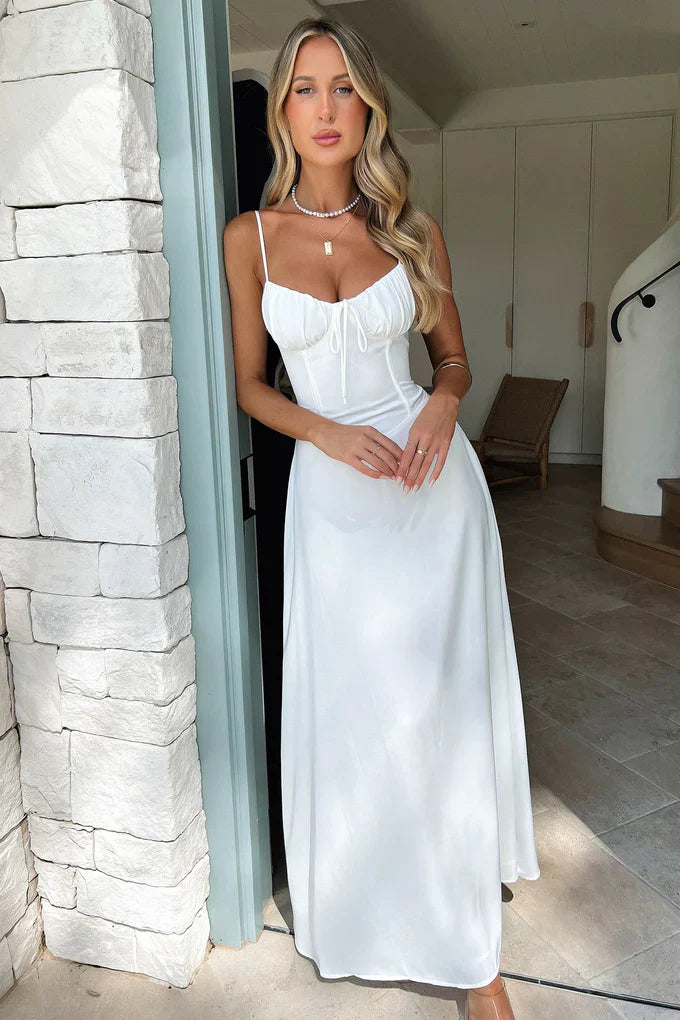 Corina | Lace-Up Maxi Dress