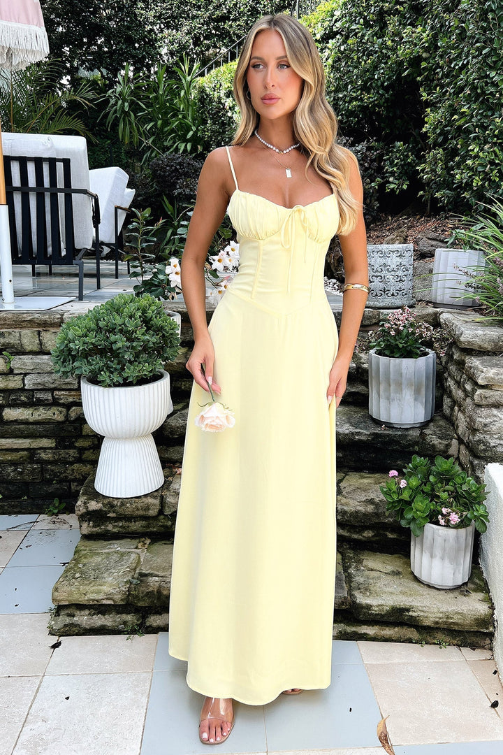 Corina | Lace-Up Maxi Dress