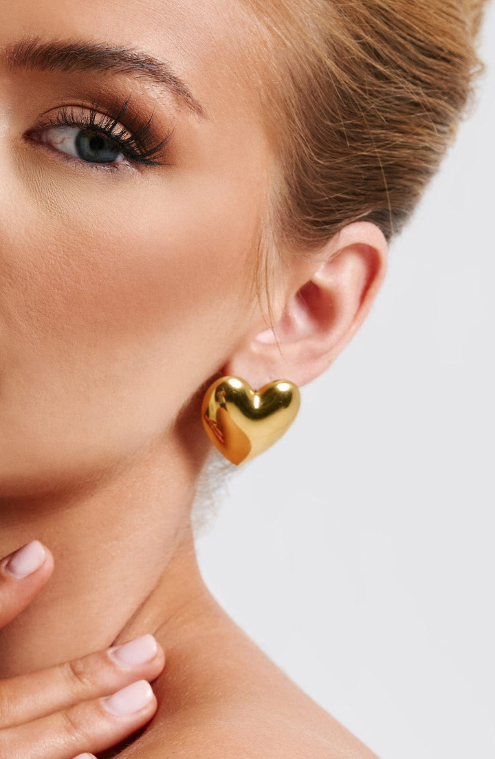 Milan | Gold Heart Earrings