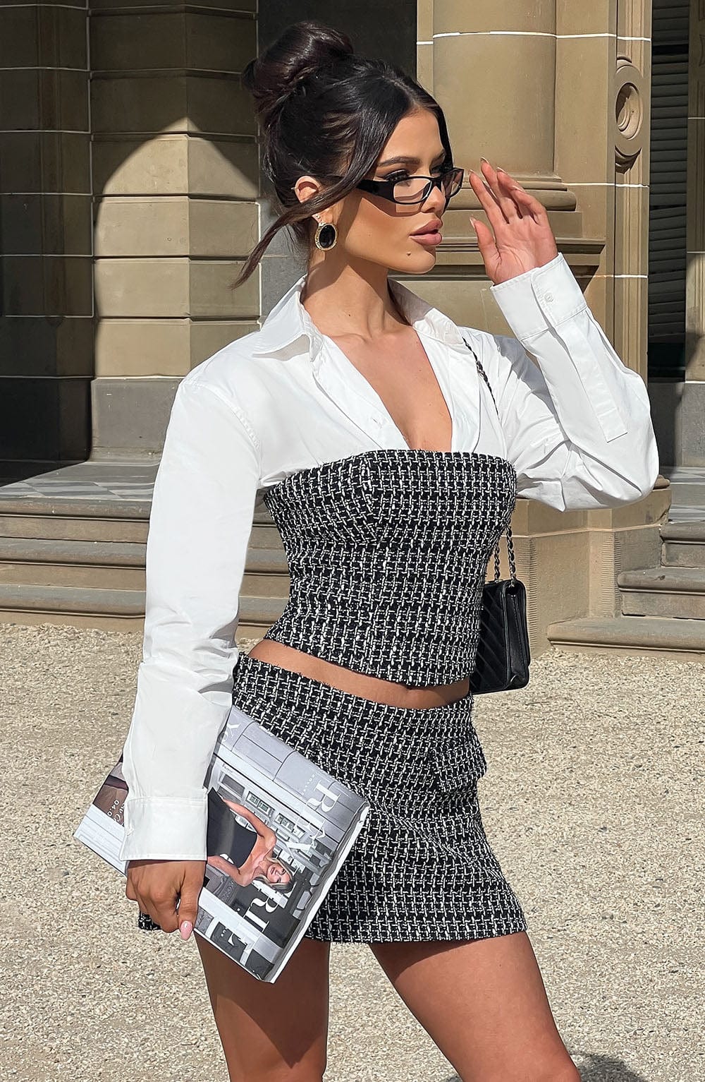 Olina | Black/White Top