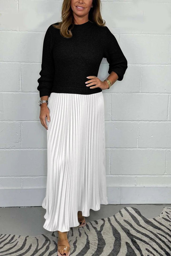 Margot | Sweater + Pleated Skirt