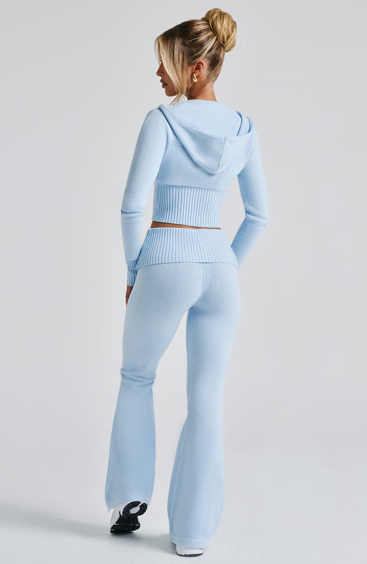 Portia | Baby Blue Knit Hoodie