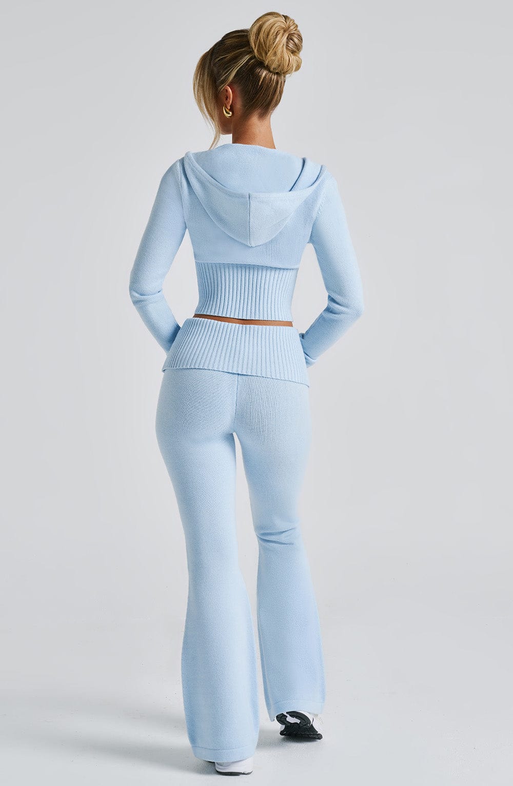 Portia | Baby Blue Knit Hoodie