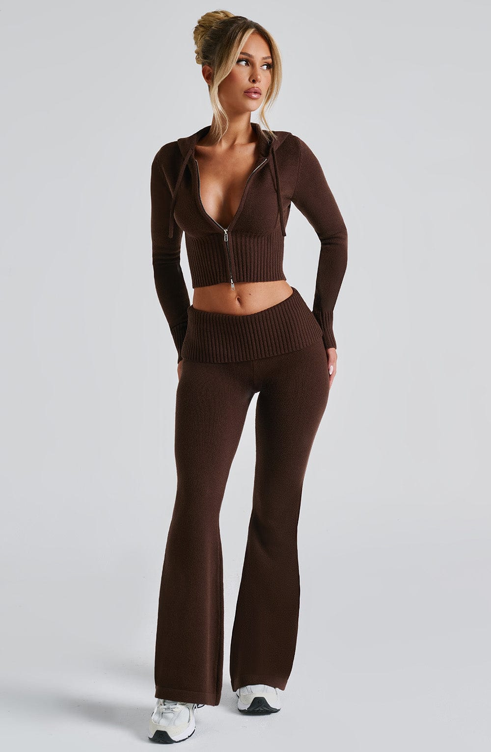 Portia | Chocolate Knit Hoodie