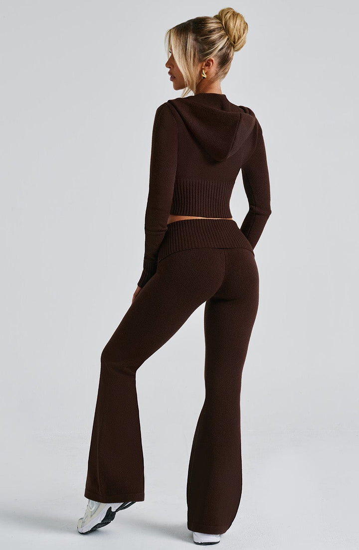 Portia | Chocolate Knit Hoodie