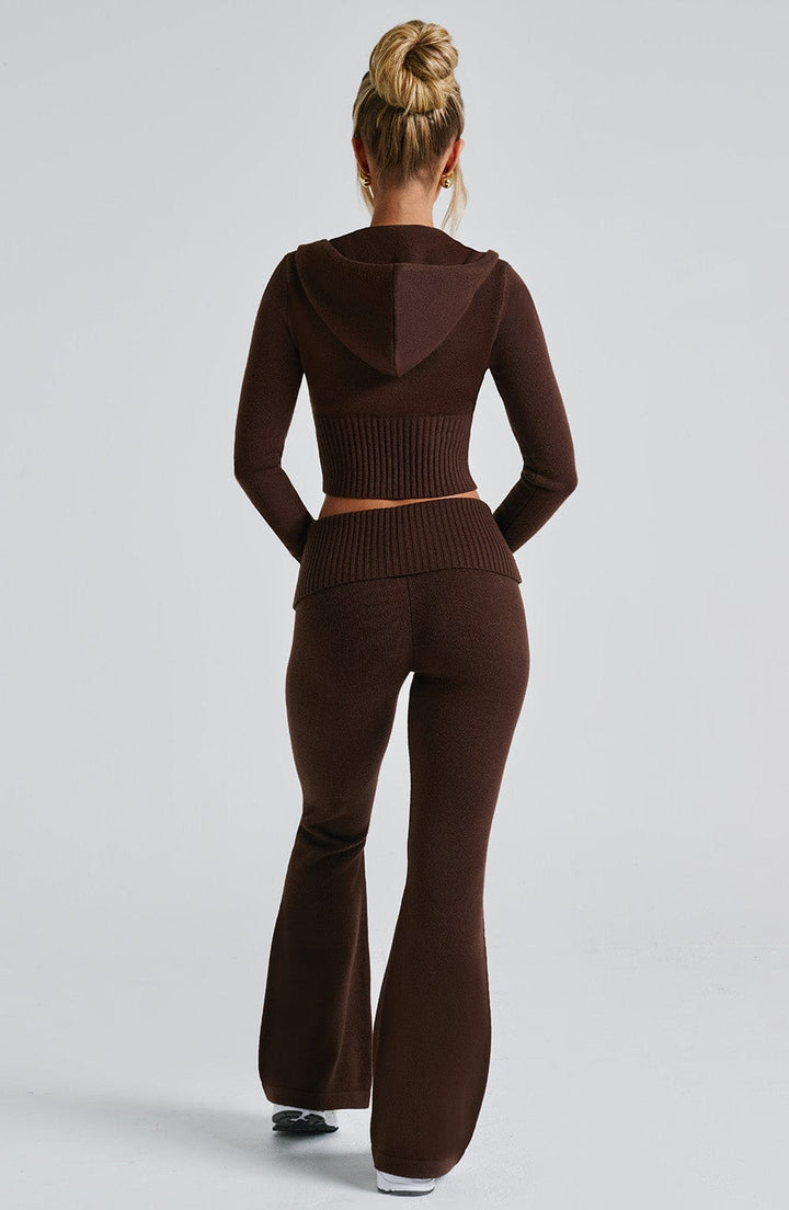 Portia | Chocolate Knit Hoodie