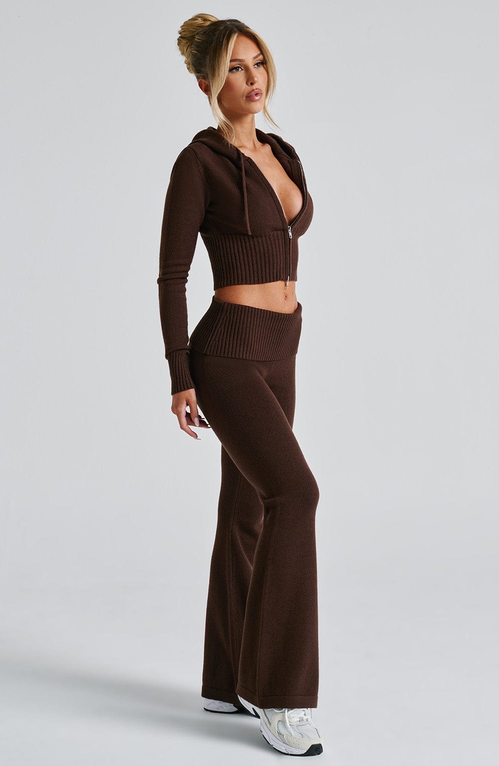 Portia | Chocolate Knit Hoodie