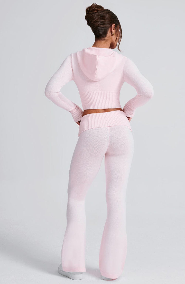 Portia | Pink Knit Hoodie
