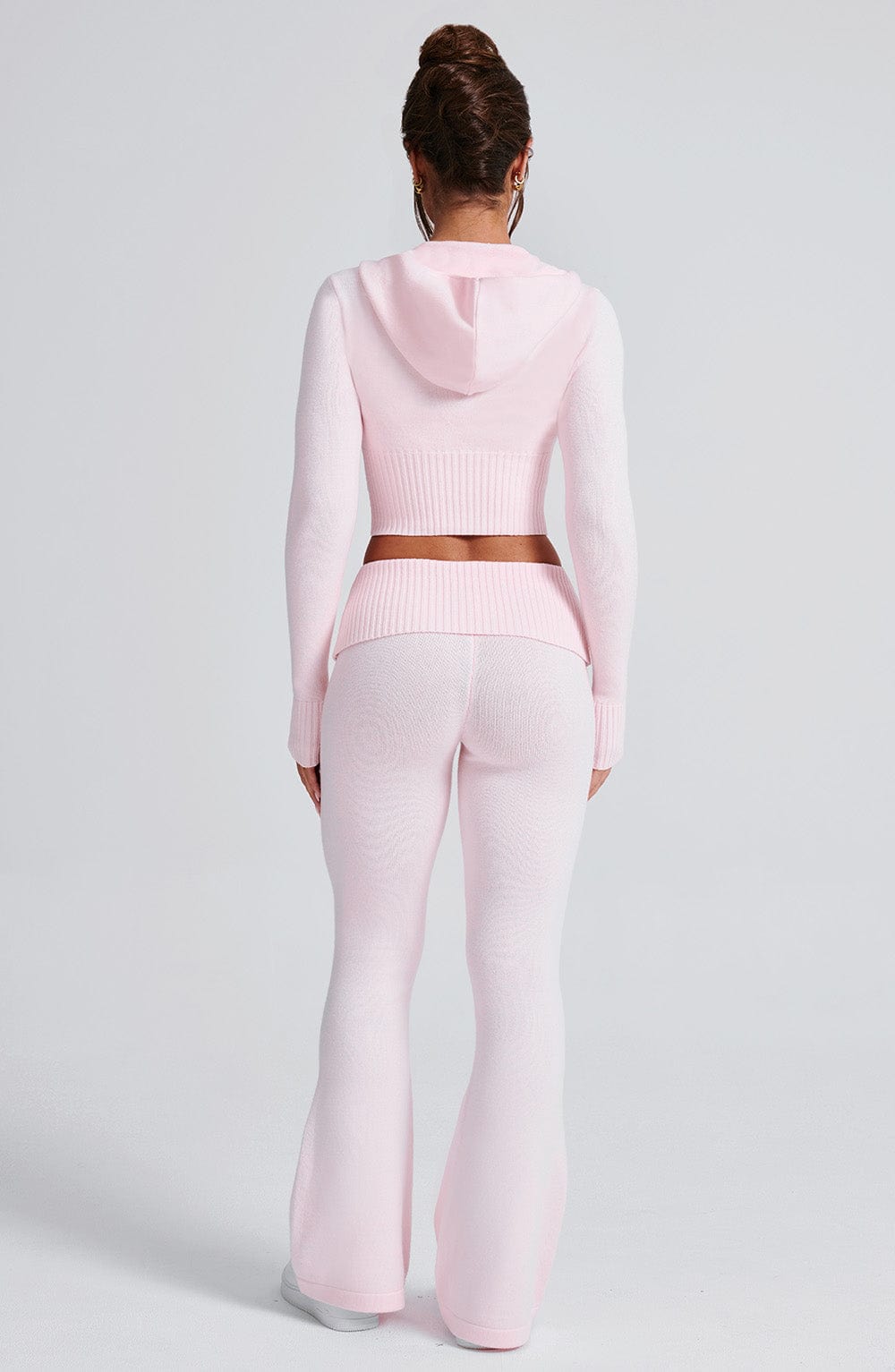 Portia | Pink Knit Hoodie