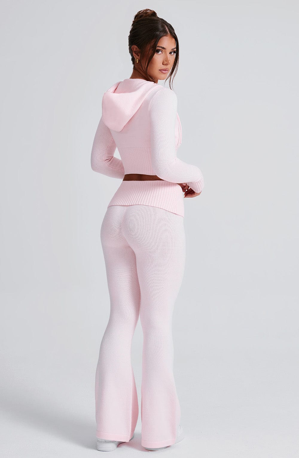 Portia | Pink Knit Hoodie