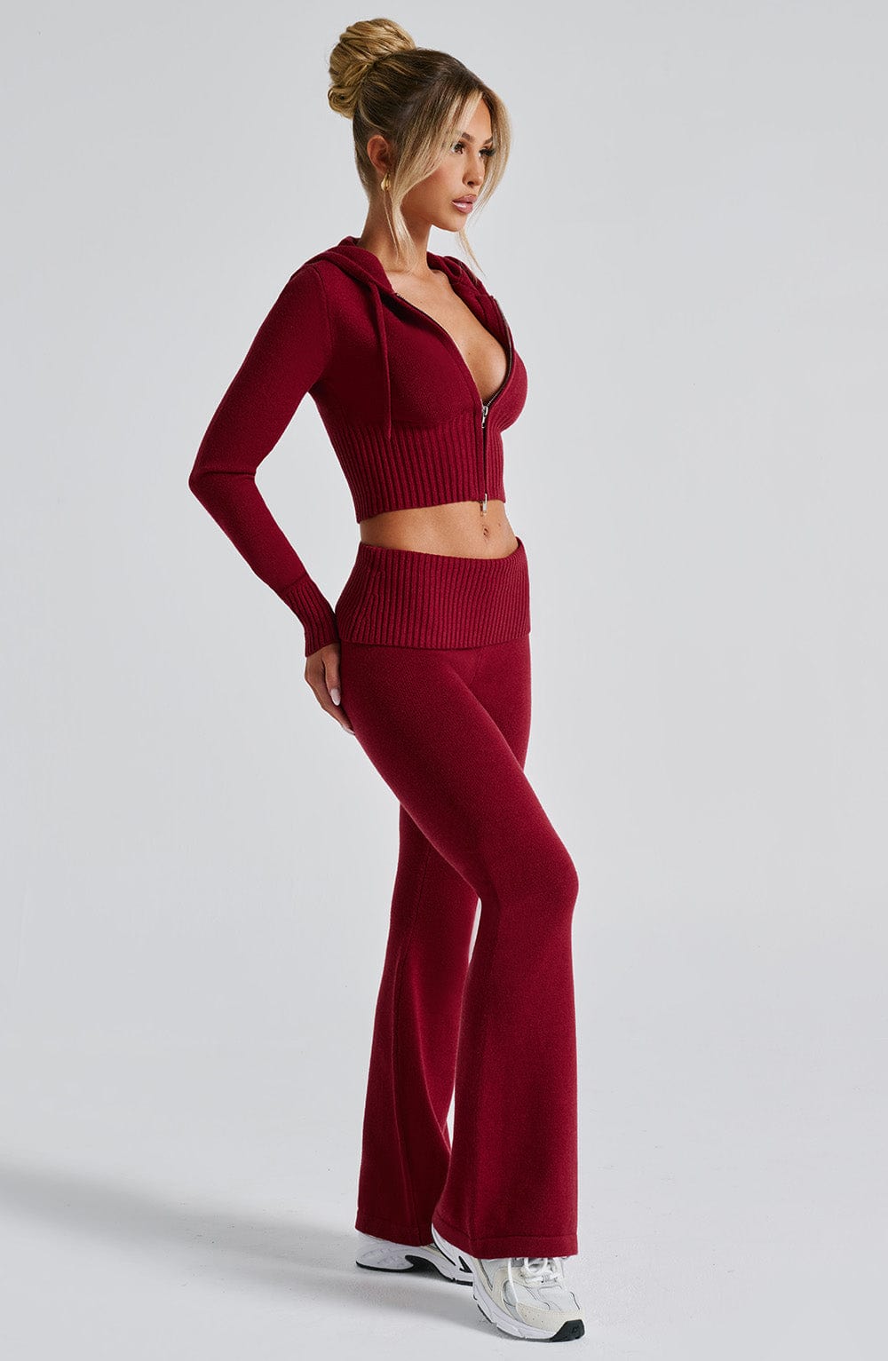Portia | Red Knit Hoodie