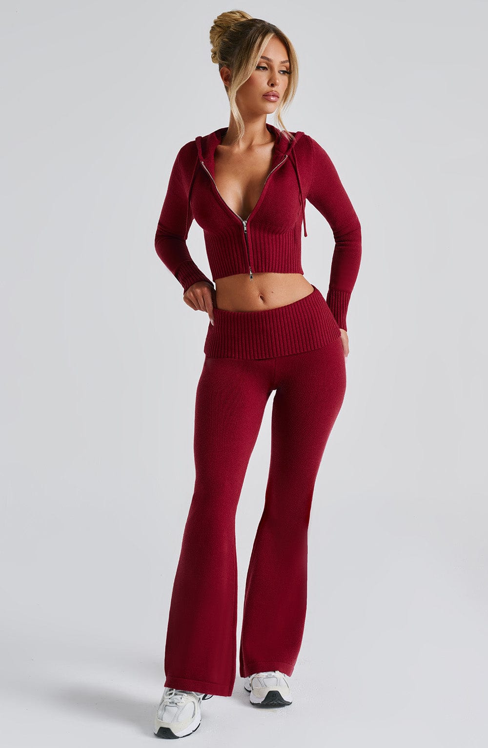 Portia | Red Knit Hoodie