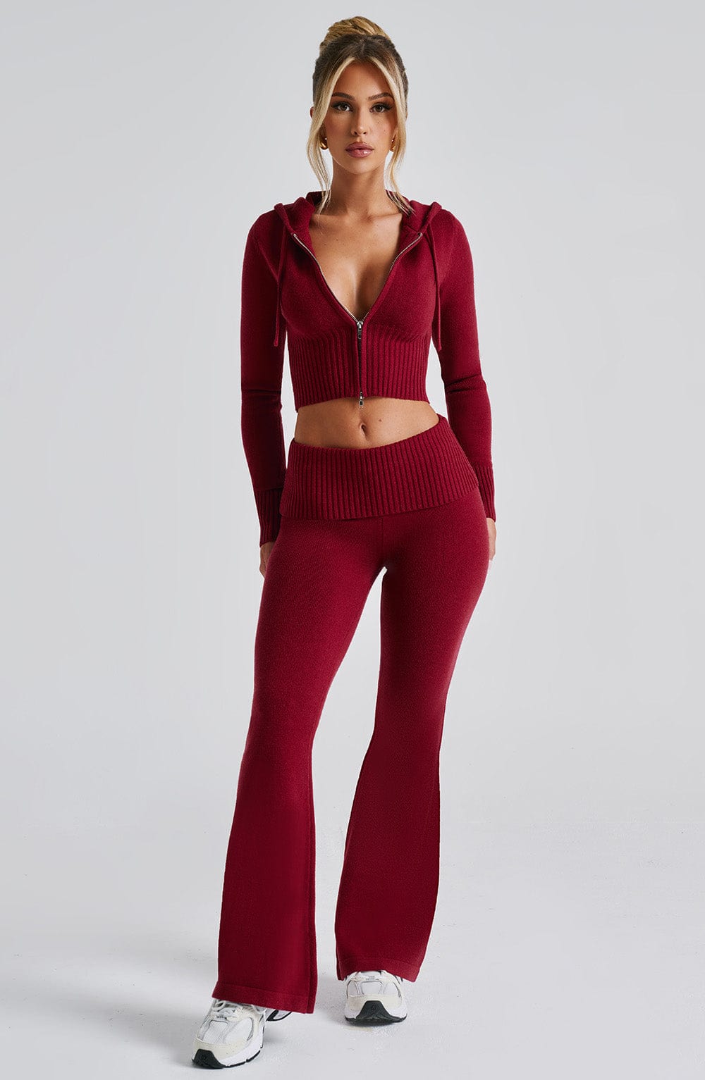 Portia | Red Knit Hoodie