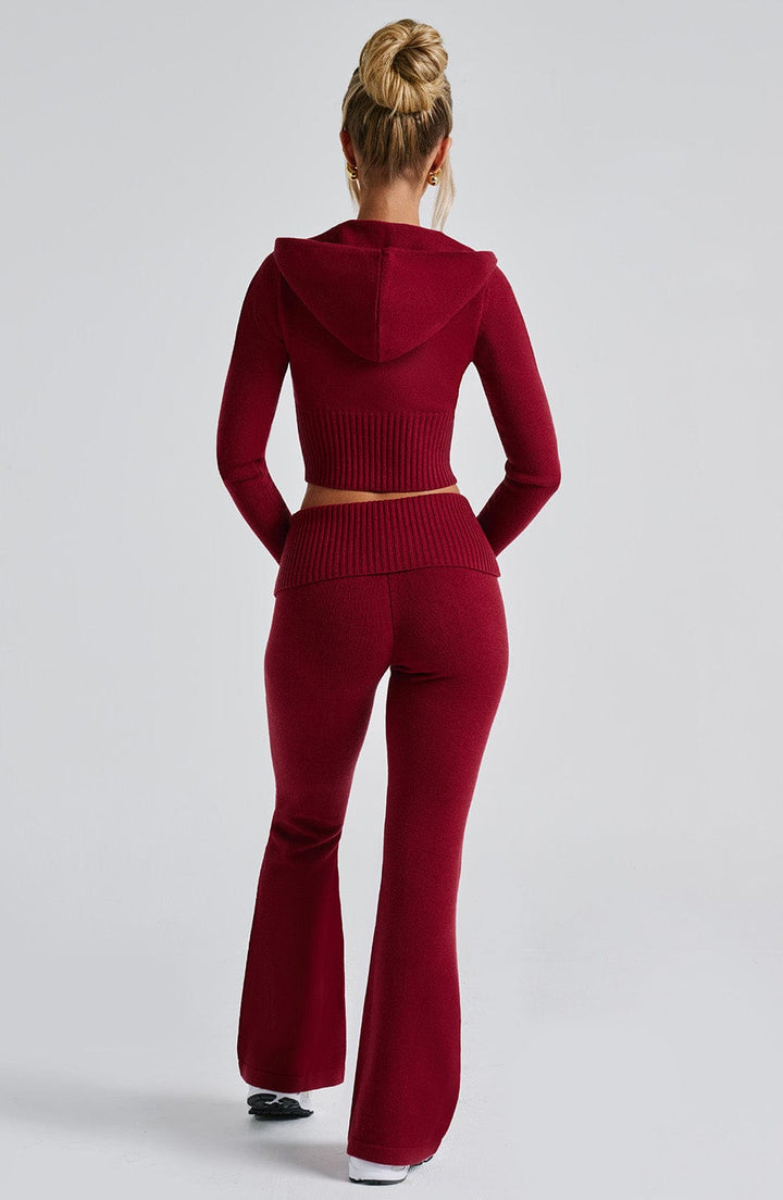 Portia | Red Knit Hoodie