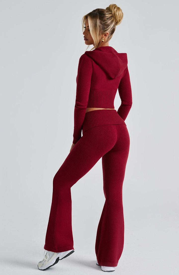 Portia | Red Knit Hoodie