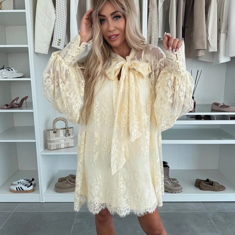 Aria | Mini Dress with Bow Neckline