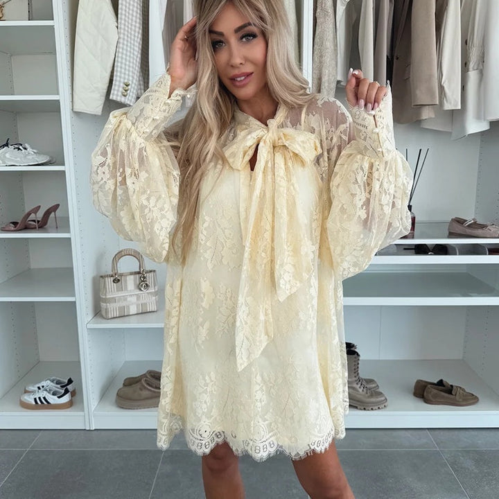 Aria | Mini Dress with Bow Neckline