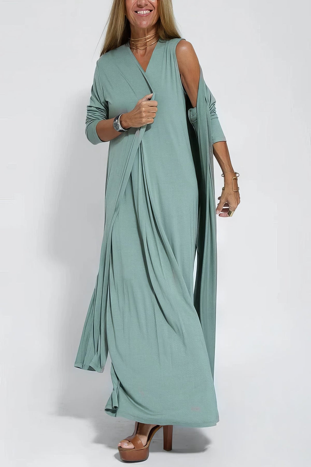Dea | Long Dress + FREE Matching Cardigan